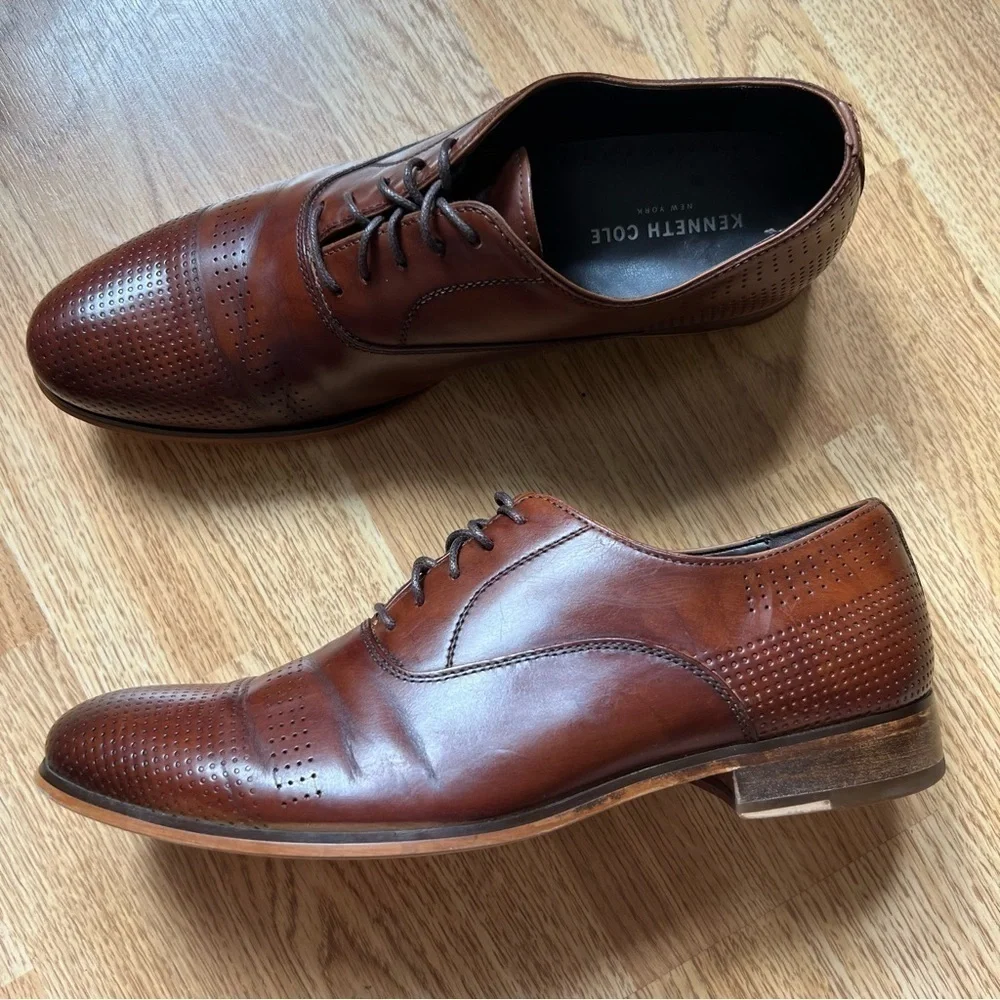 Kenneth Cole New York Men's Cha-Raid Oxford Business Dress Lace Up Shoes Sz 8.5M